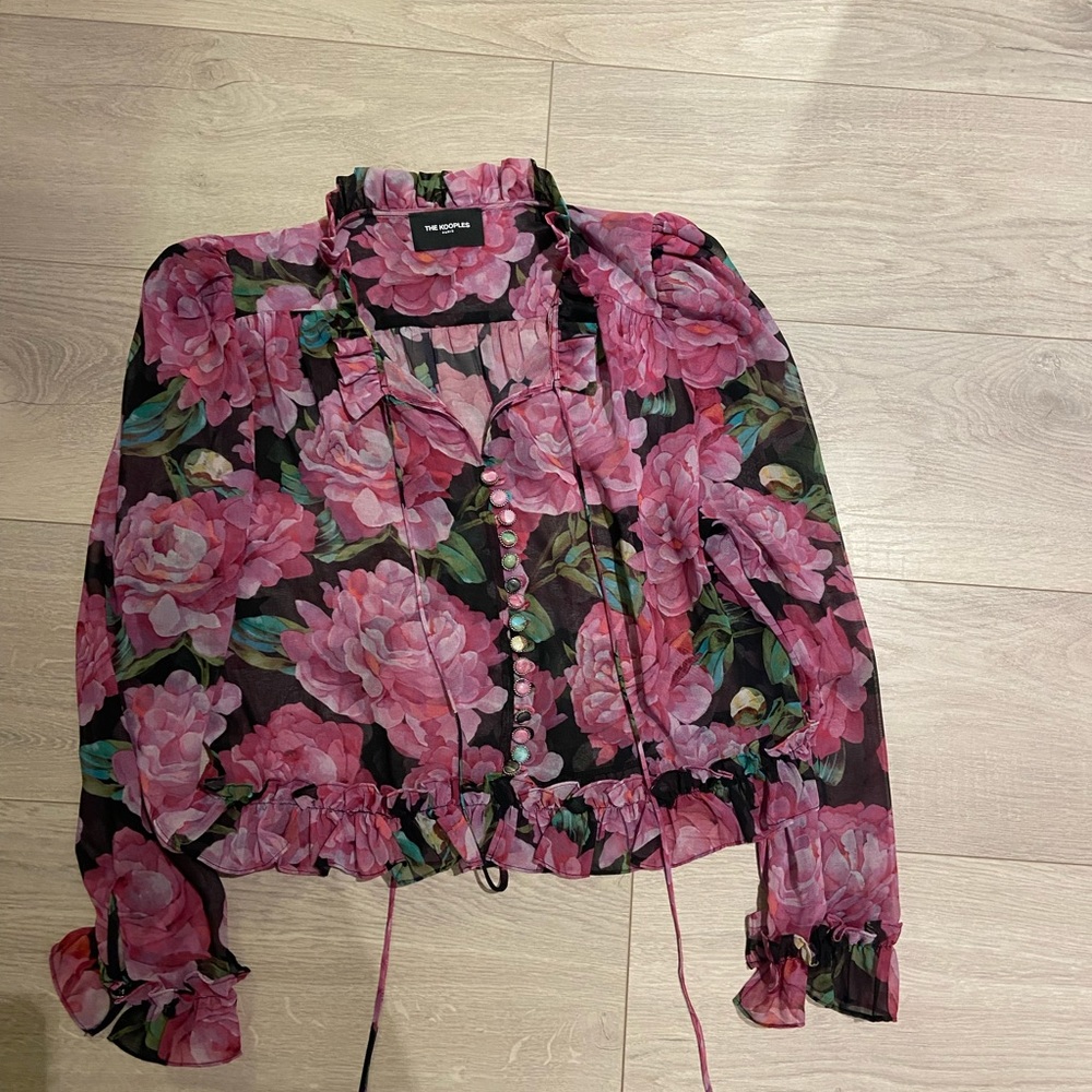 The Kooples Pink Floral Blouse